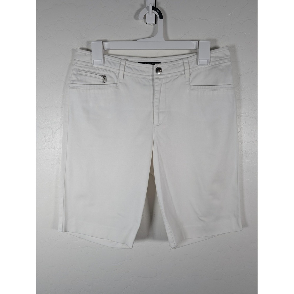 Lauren Ralph Lauren Shorts Womens 4 White Bermuda‎ Classic Stretch Dress Pockets